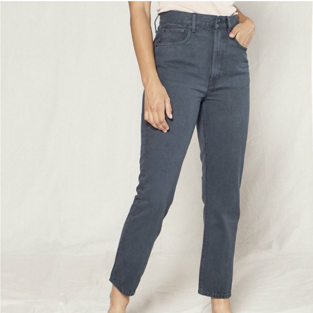 NWT Outerknown SEA Jeans Dark Blue Dune High Rise Ankle Crop Organic Cotton